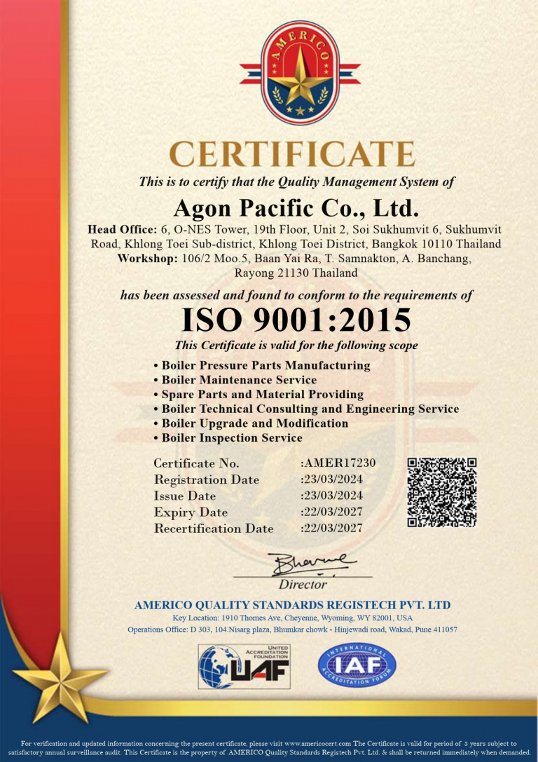 Certification – Agon Pacific